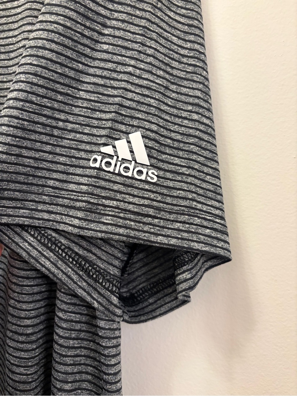 Adidas Golf Performance Polo Shirt Mens 2XL XXL Gray Black Striped Short Sleeve - Picture 5 of 8